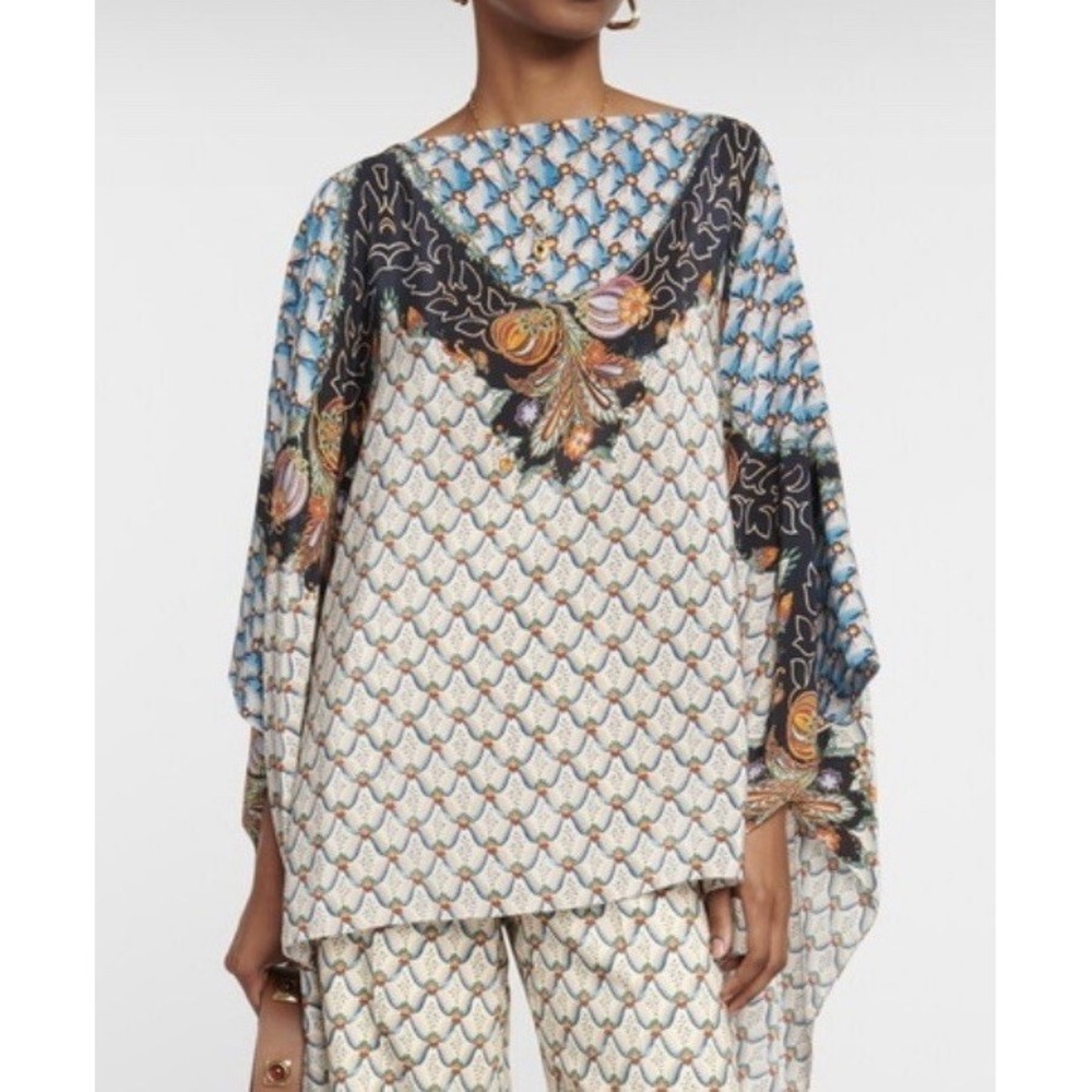 Etro Milano silk cape/poncho one size